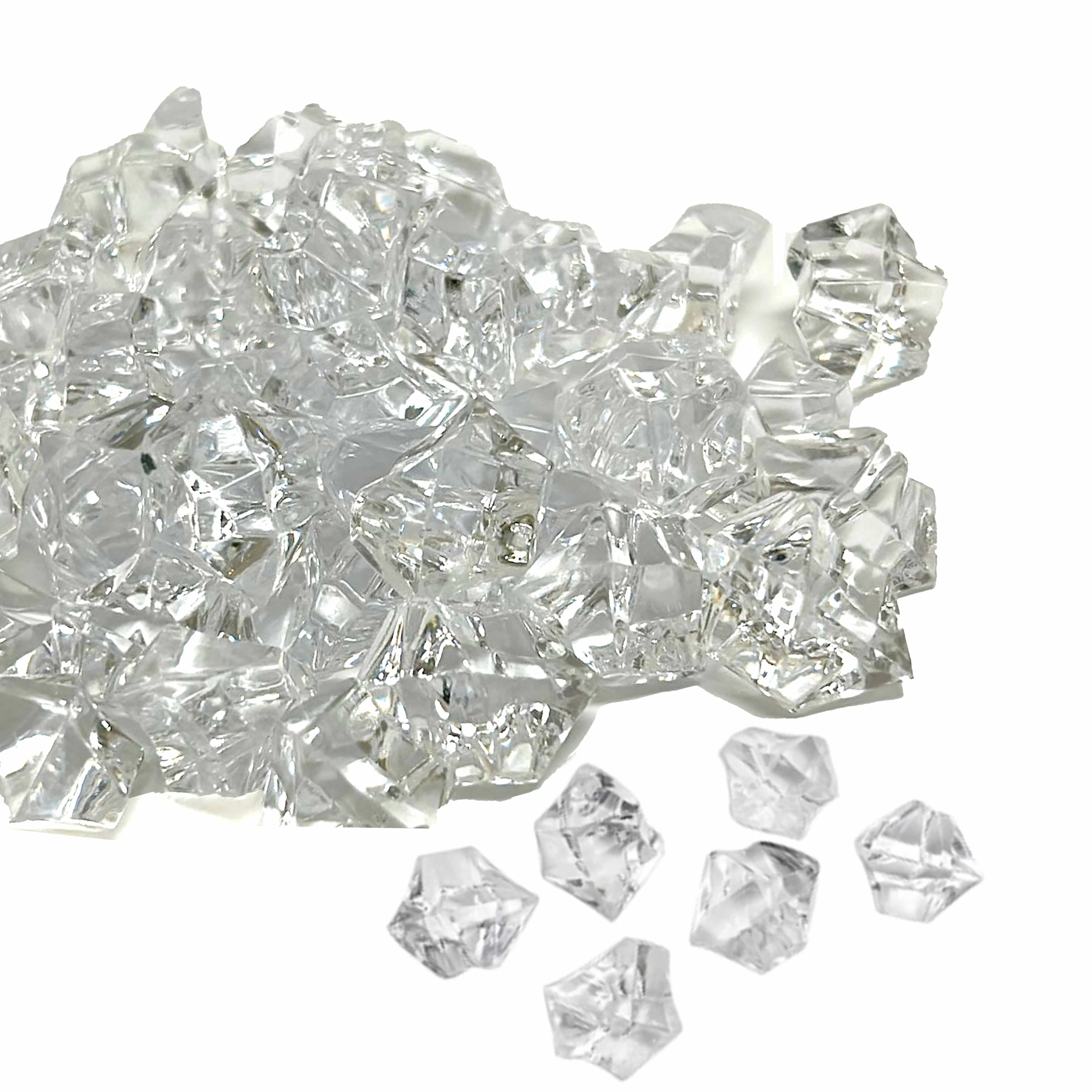 12 Bags Clear Aquarium Rocks Crystal Gem Plastic Decor Fish Tank Decorations 2lb