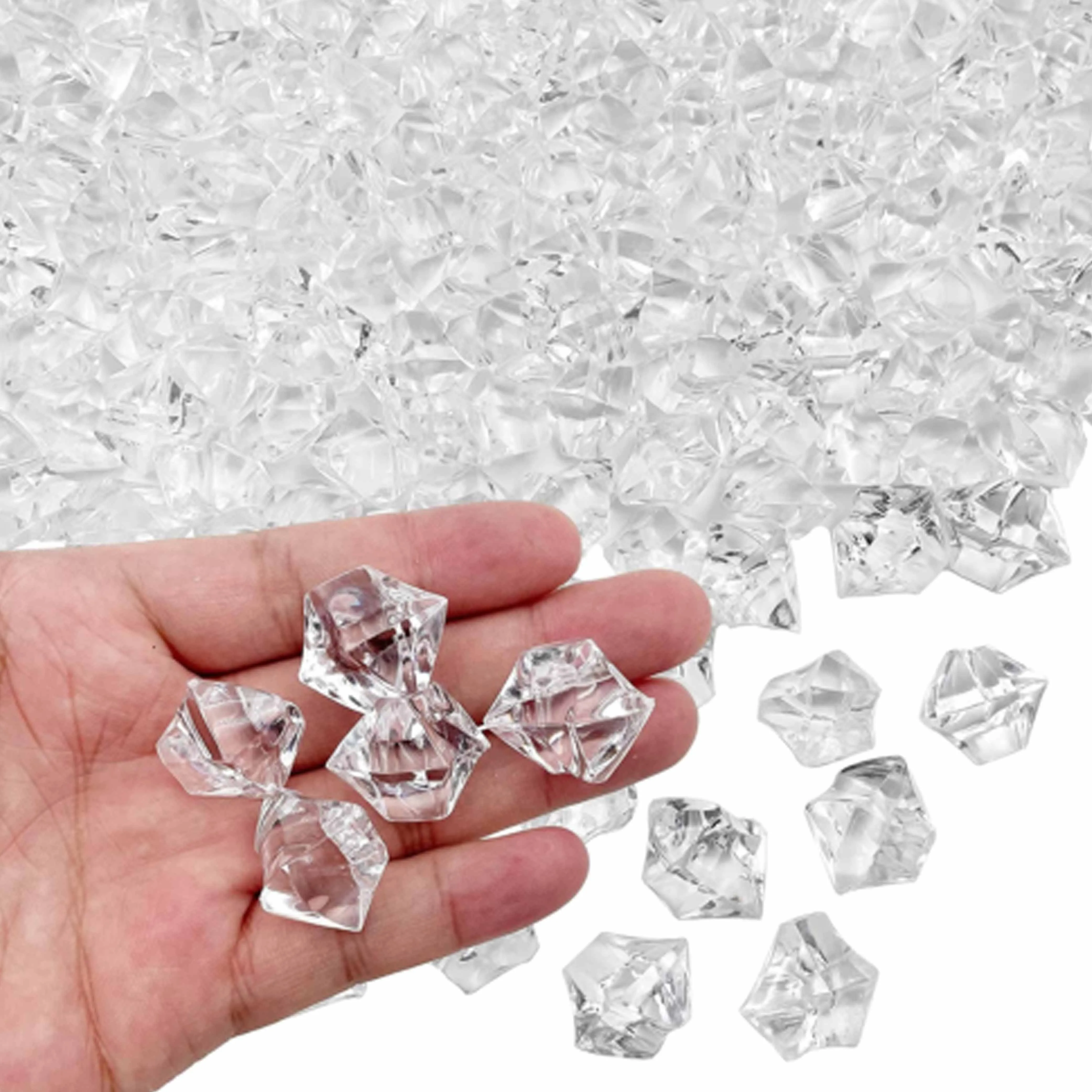12 Bags Clear Aquarium Rocks Crystal Gem Plastic Decor Fish Tank Decorations 2lb