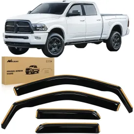 2009-2018 Dodge Ram 1500 Quad Cab Rain Guards Acrylic 4Pcs