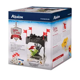 Aqueon Betta Castle Aquarium Kit - Black - Pack of 6