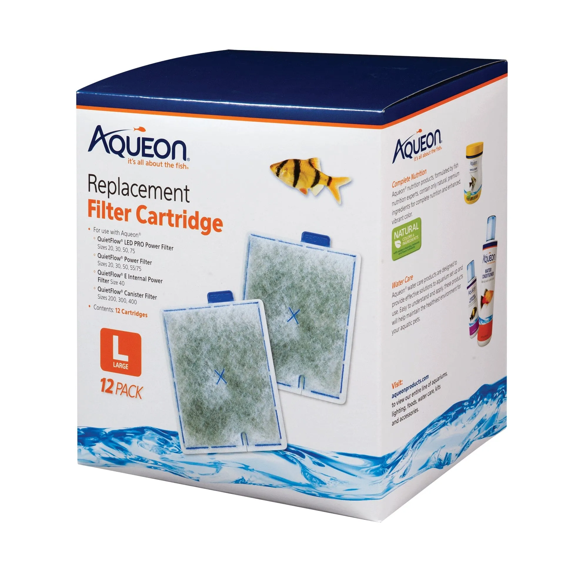 Aqueon Replacement Filter Cartridges - Large - 12 pk