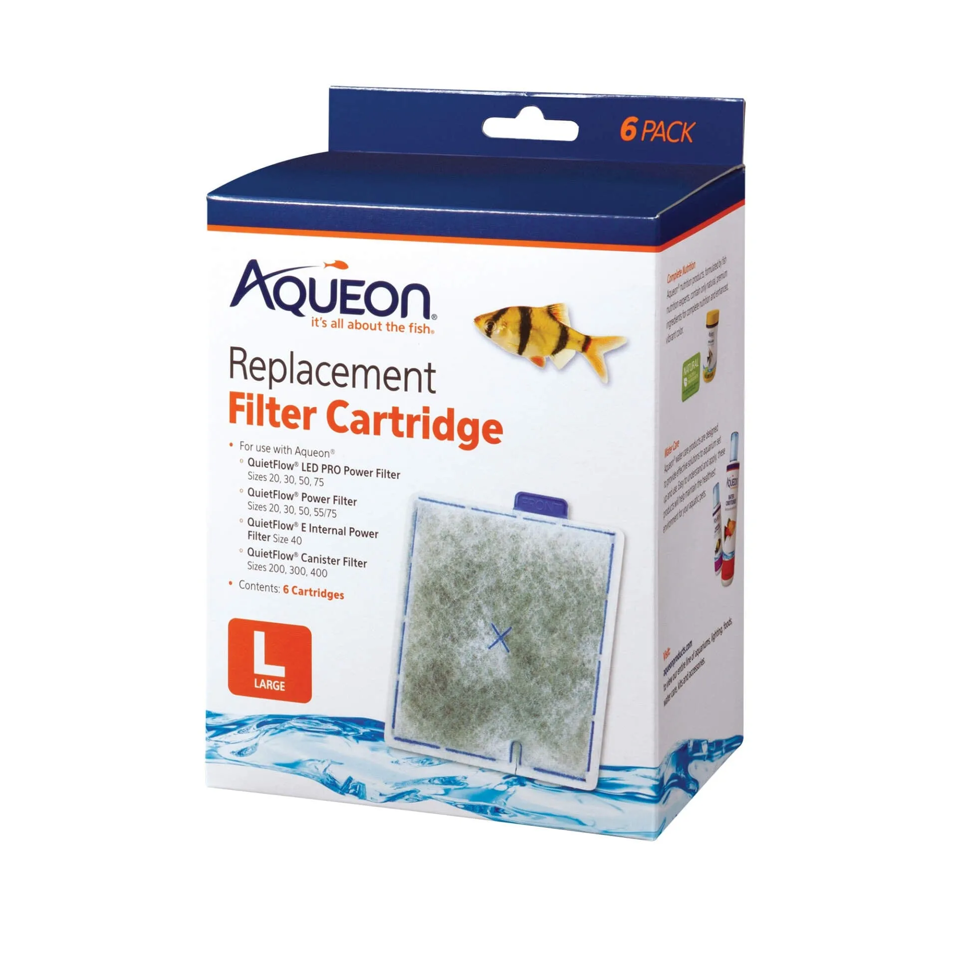 Aqueon Replacement Filter Cartridges - Large - 6 Pack