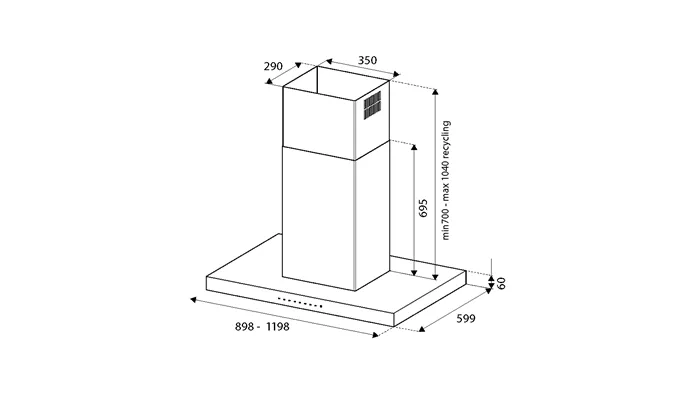 Bertazzoni Professional Series Island Mount Hood 90cm