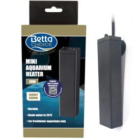 Betta Choice Mini Aquarium Heaters for Nano Fish Tanks 20w