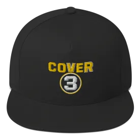 Cover 3 Logo Embroidered Flat Bill Hat