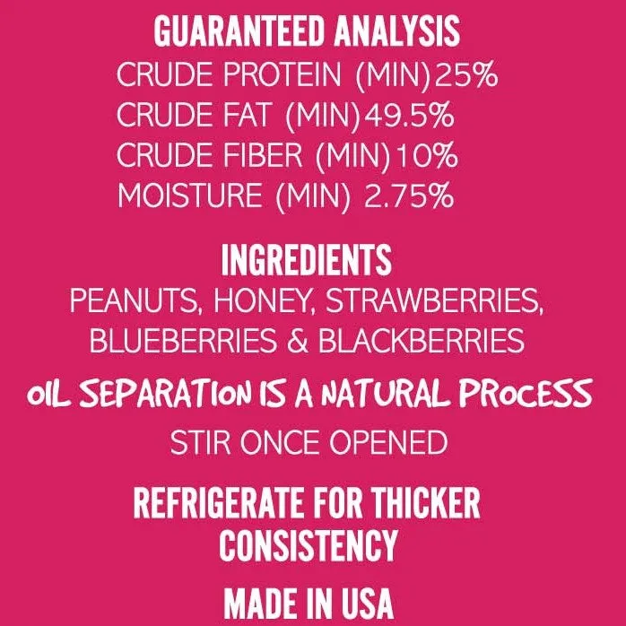 Dogtastic Gourmet Peanut Butter for Dogs - Berries & Honey Flavor