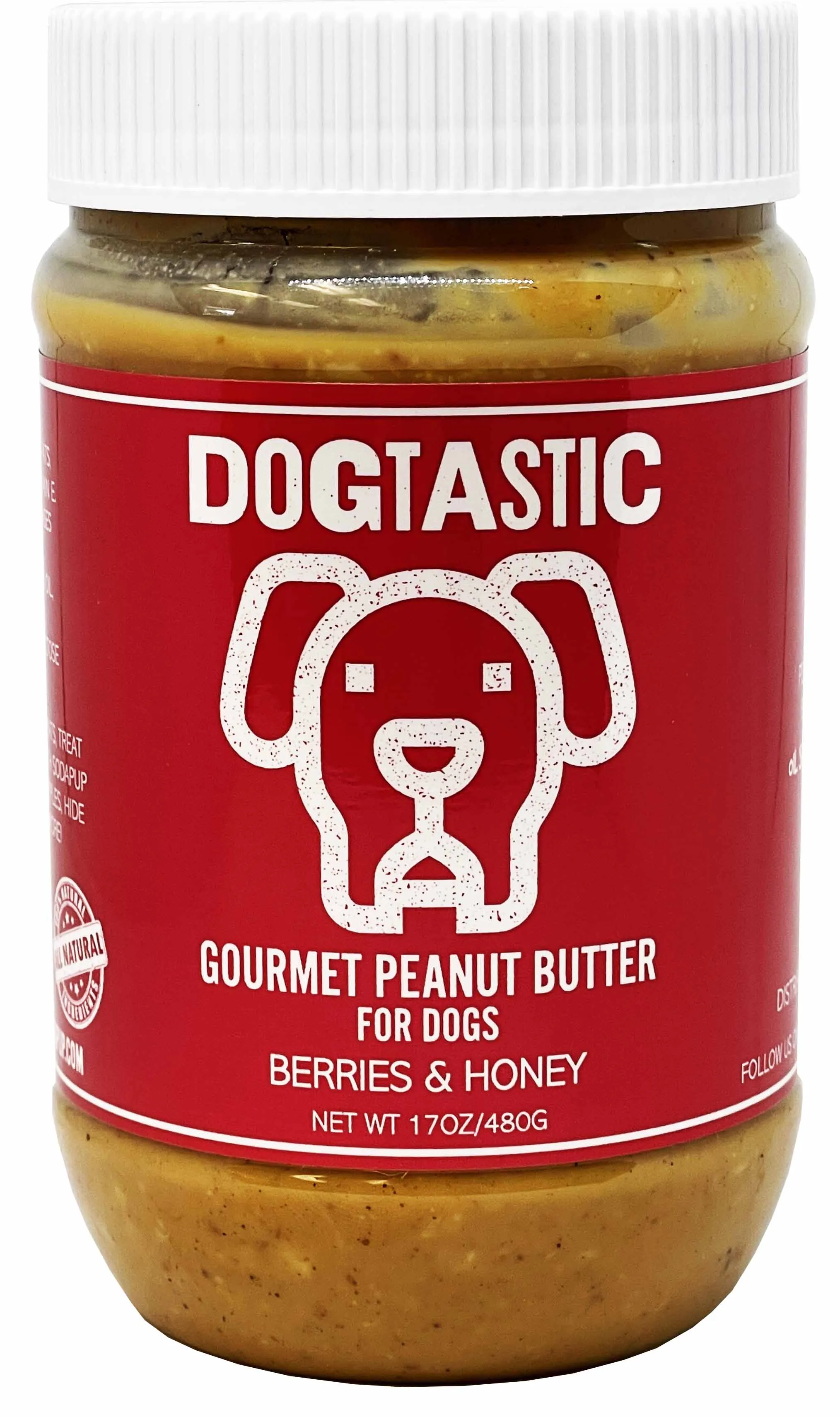 Dogtastic Gourmet Peanut Butter for Dogs - Berries & Honey Flavor