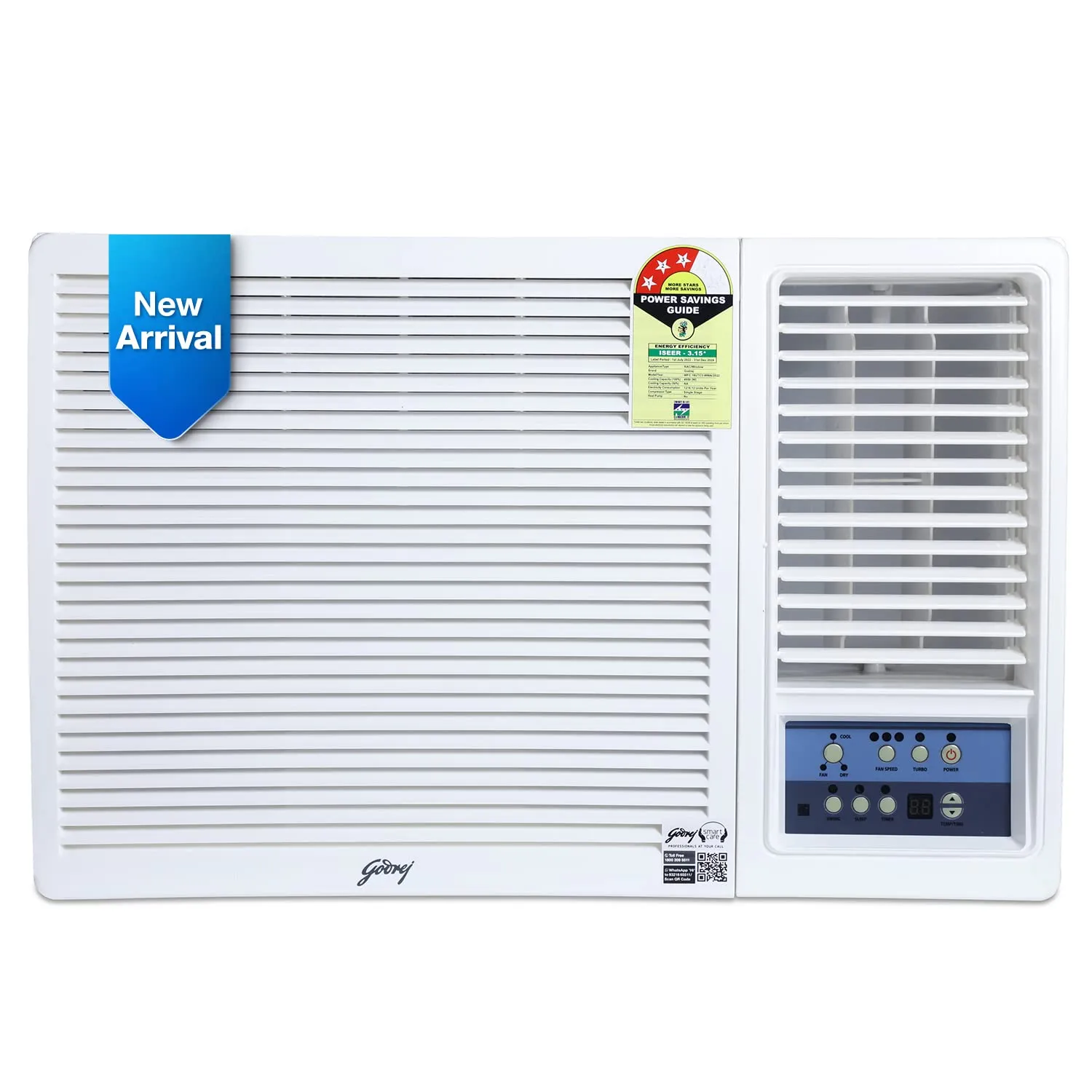 Godrej WFC 18UTC3 1.5 Ton 3 Star Window AC – Copper Condenser, R32 Green Gas, Anti-Corrosive Blue Fin