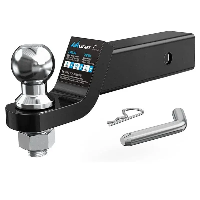 Hitch Ball Mount w/ 2 Inch Ball Mount | 5/8 Inch Hitch Pin Clip