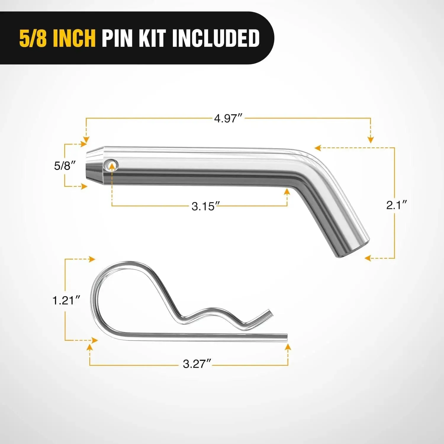 Hitch Ball Mount w/ 2 Inch Ball Mount | 5/8 Inch Hitch Pin Clip