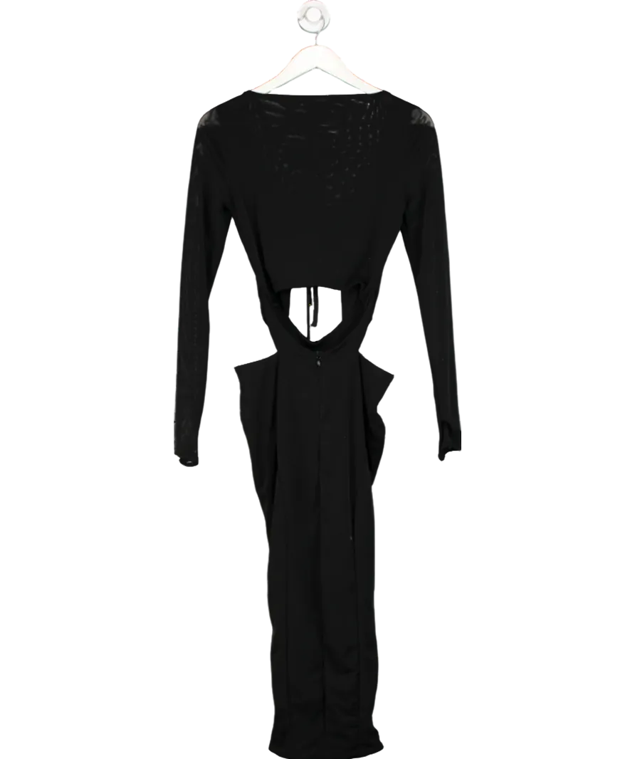 House of CB Black Marina Cut Out Midi Dress UK S