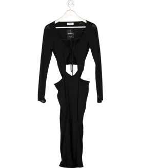 House of CB Black Marina Cut Out Midi Dress UK S