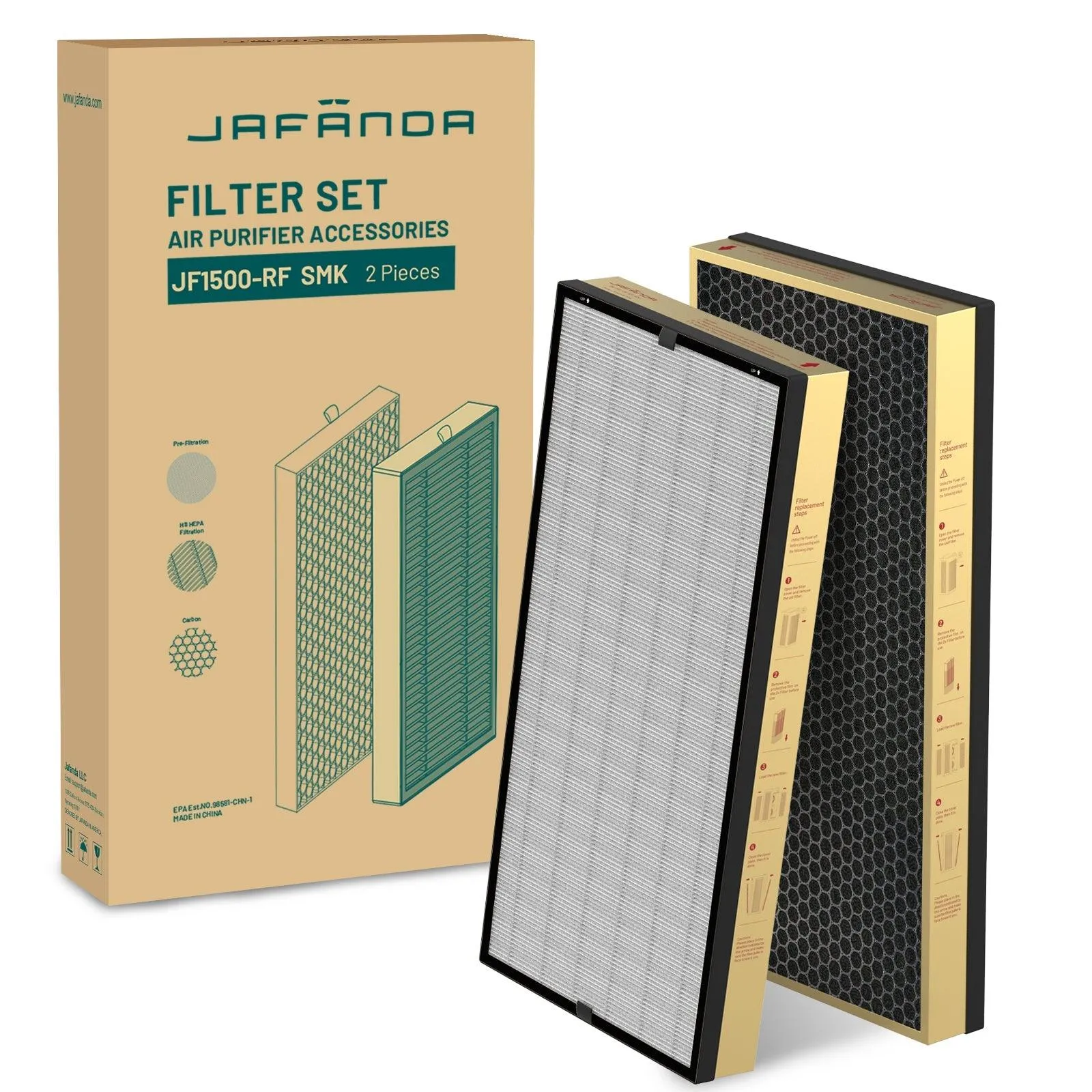 Jafända® JF1500 SMOKE Replacement Filters, 2 Pack
