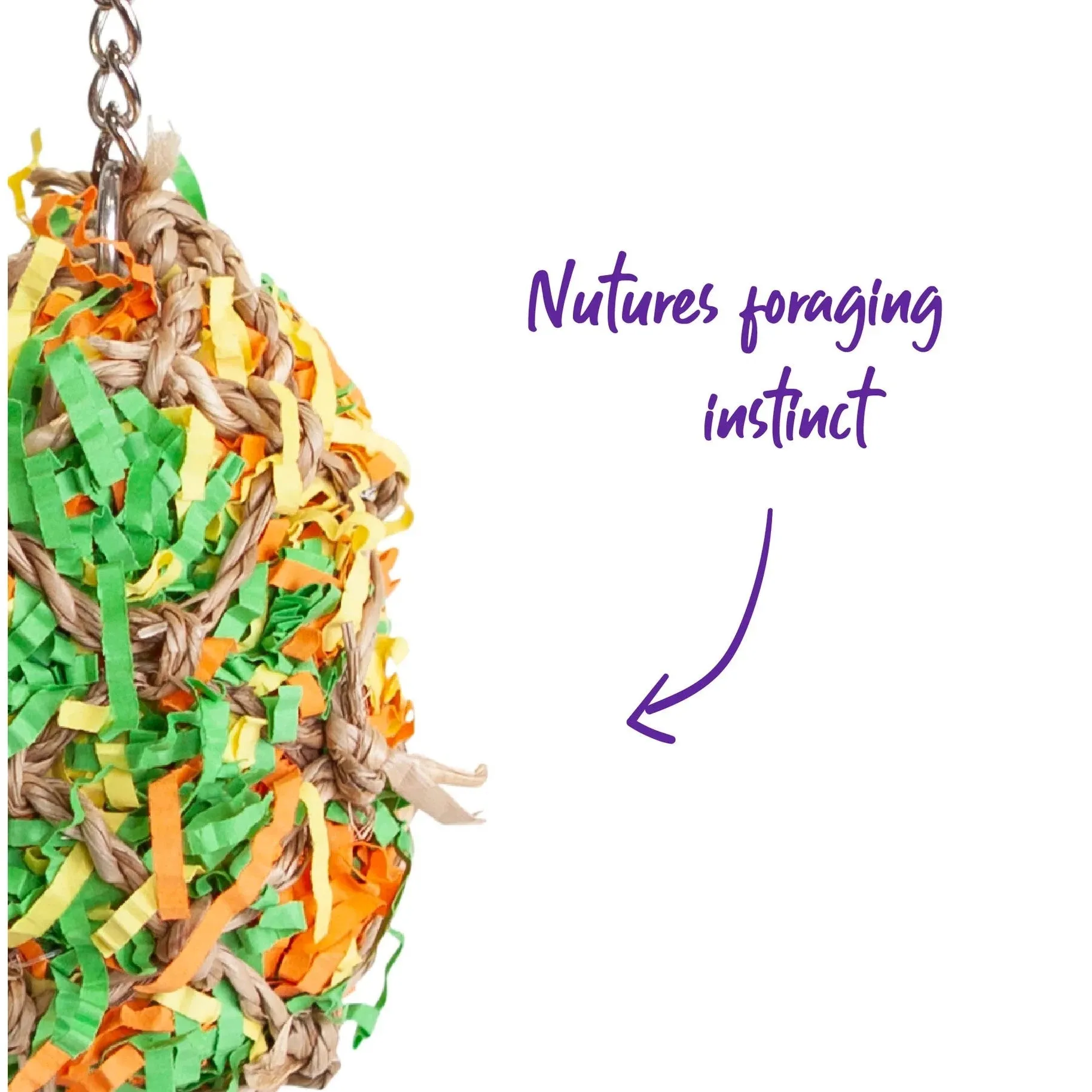 Kazoo Bird Toy Crinkle Ball with Bell Small