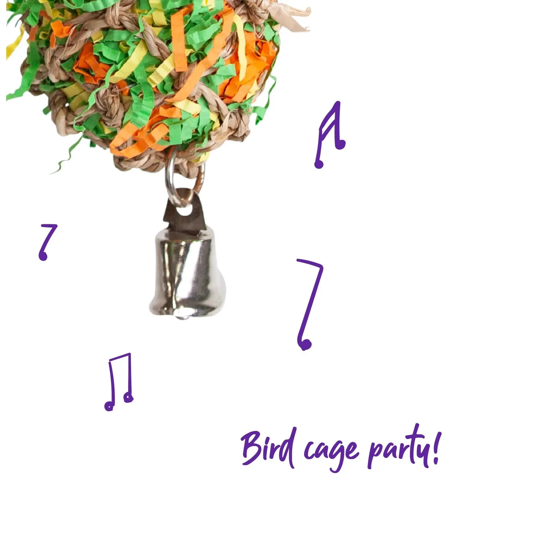 Kazoo Bird Toy Crinkle Ball with Bell Small