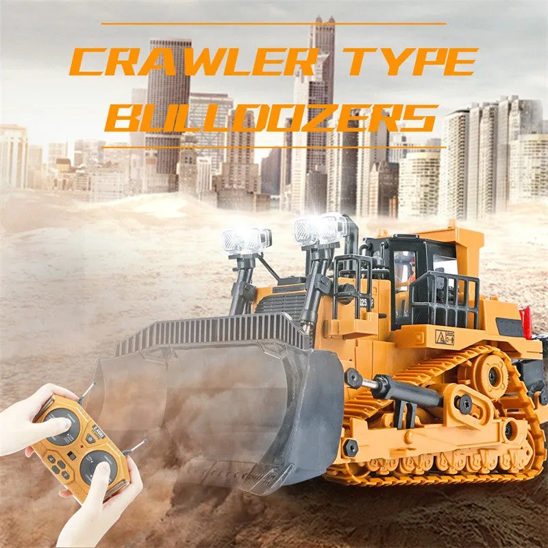 Kids Remote Control Engineering Vehicle Crawler 2.4G RC Excavator Bulldozer Dumper Truck Toys