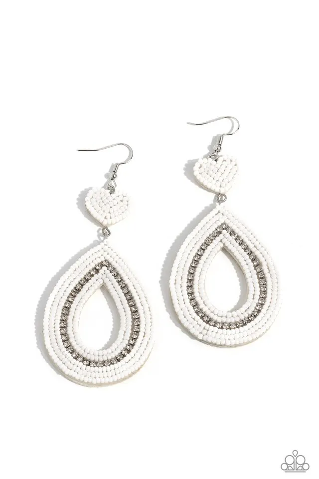 Paparazzi Earring ~ Now SEED Here - White