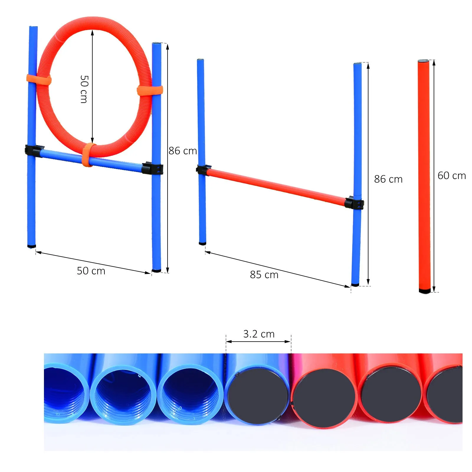 PawHut Pet Agility Training Puppy Training Adjustable Set