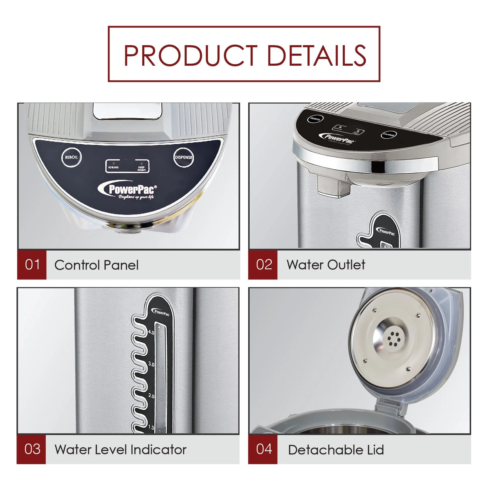 PowerPac 4L Electric Airpot with 2-way Dispenser and Reboil (PPA70/4)