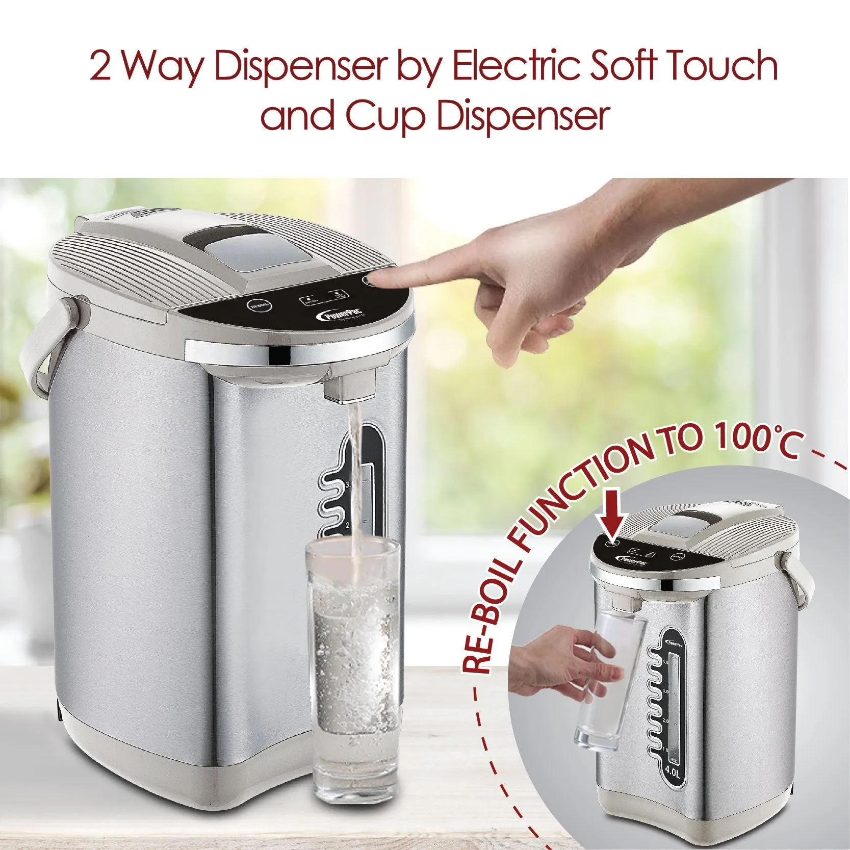 PowerPac 4L Electric Airpot with 2-way Dispenser and Reboil (PPA70/4)