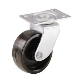 Shepherd Hardware 19556 Black Wheel Swivel Plate Caster, 1-1/4", 2-Pack
