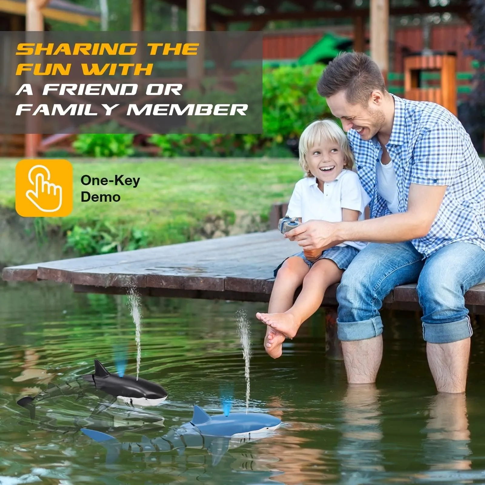 Smart Remote Control Water Spray Shark