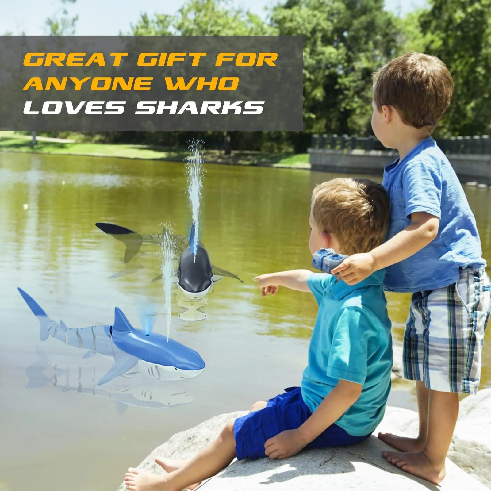 Smart Remote Control Water Spray Shark