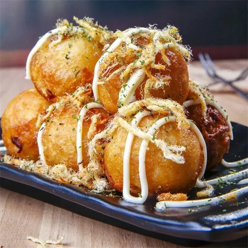Stainless Steel Takoyaki Maker – Funnel Dispenser with Holder for Perfectly Shaped Octopus Balls & Cupcakes