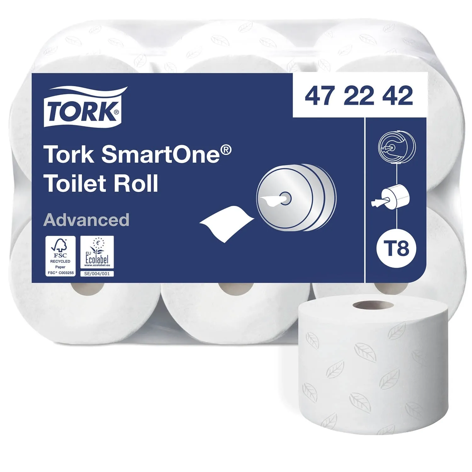 Tork SmartOne Toilet Roll Advanced 2Ply - 472242 -  Case of 6 x 1150 Sheets