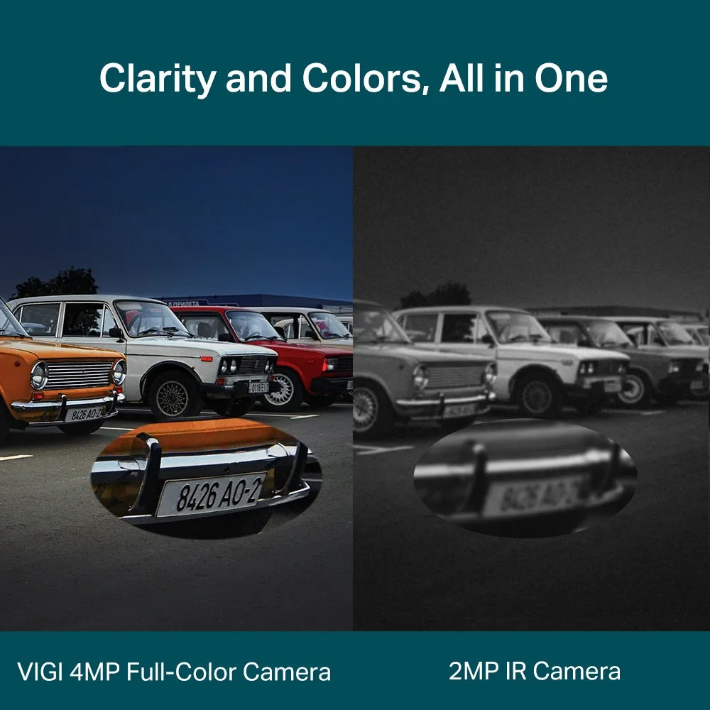 TP-Link VIGI 4MP C540V Outdoor Full-Color Dual-Lens Varifocal Pan Tilt Network Camera,Two-Way Audio, Smart Detection