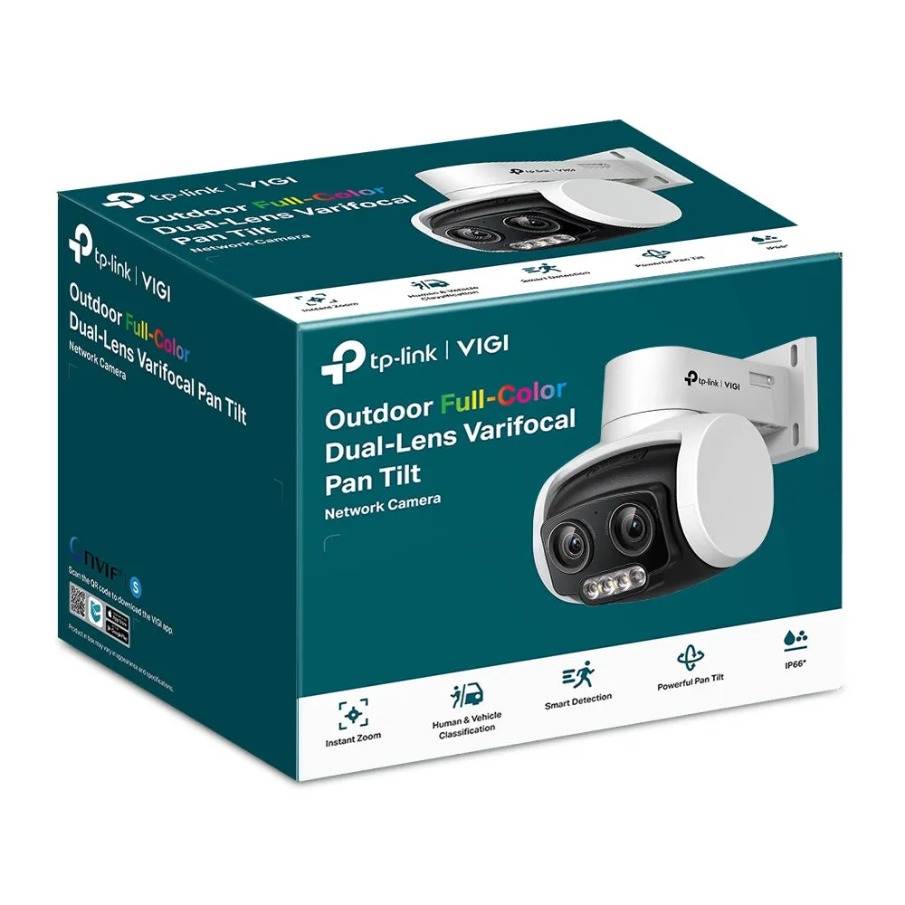 TP-Link VIGI 4MP C540V Outdoor Full-Color Dual-Lens Varifocal Pan Tilt Network Camera,Two-Way Audio, Smart Detection